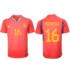 Spanien Rodri Hernandez #16 Hjemmebanetrøje VM 2022 Kort ærmer